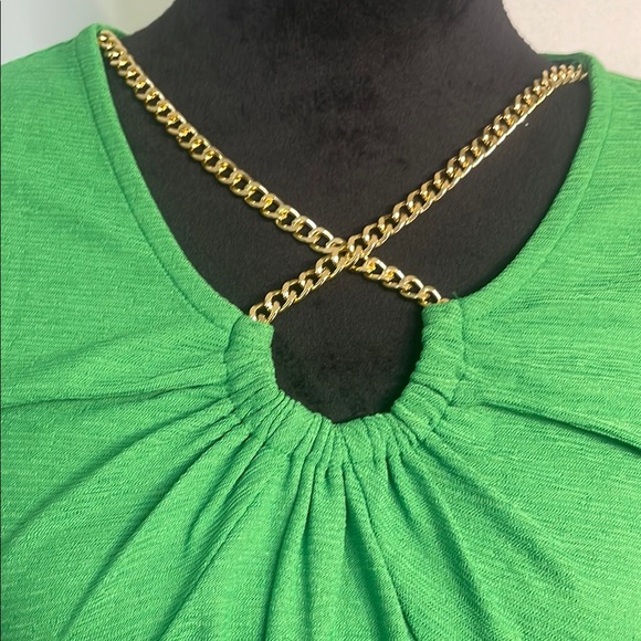 MICHAEL Michael Kors Green Ruched Long Sleeve Blouse - Picture 4 of 8